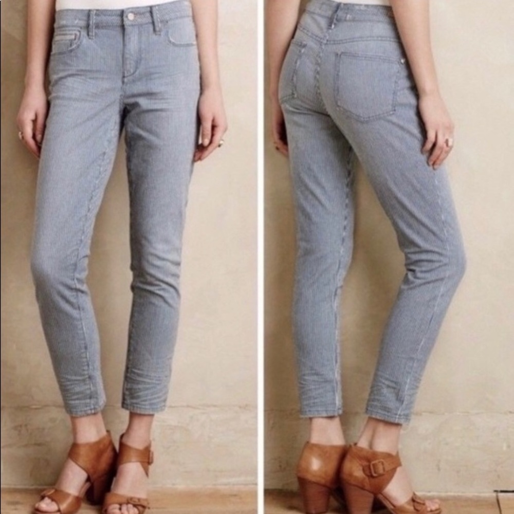 Anthropologie Pilcro Railroad Striped Denim Jeans 26